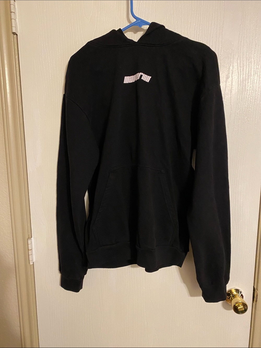 Black Pullover Hoodie with Small Back Logo
